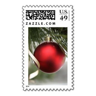 Red Ornament Christmas Postage Stamps