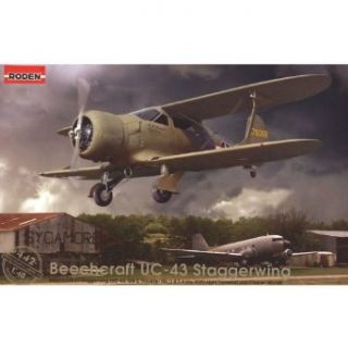 Roden Beechcraft UC 43 Staggerwing Airplane Model Kit Toys & Games