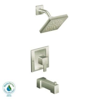 MOEN 90 Degree Posi Temp Single Handle 1 Spray Tub and Shower Faucet Trim Kit in Brushed Nickel TS2713EPBN