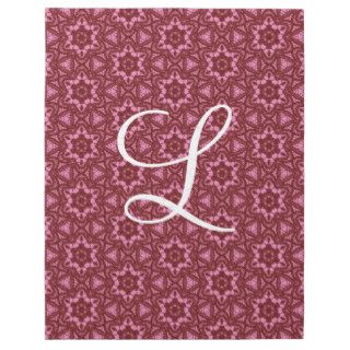 Red and Pink Printed  Lace Stars Custom Monogram Jigsaw Puzzle