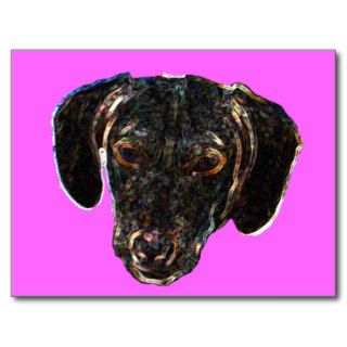 Neon Dog Dachshund Pet Face Postcards
