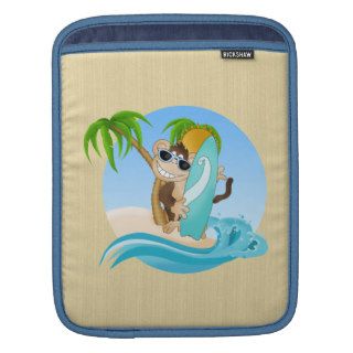 Cartoon Beach Monkey iPad sleeve