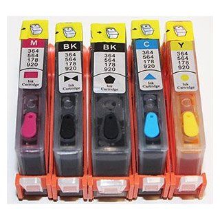 Ink Discounts   Refillable Cartridge for HP 564 Photosmart 5510 5514 5520 5525 6510 6515 6520 7515 Prefilled Dye Ink Electronics