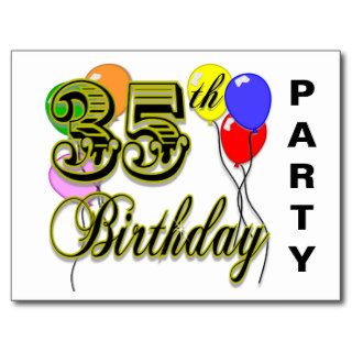 35th Birthday Party Postcard