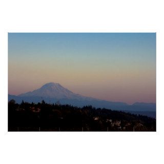 Mt. Rainier Sunset Tacoma, WA Posters