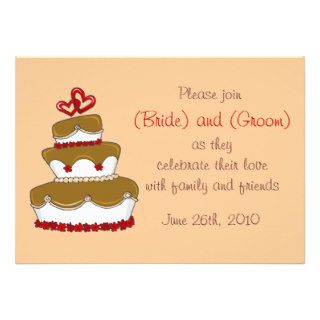 Whimsical Wedding Cake Personalized Invitations