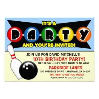 Lets Go Bowling Birthday Personalized Invite