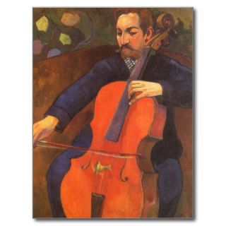 Player Schneklud Portrait, Gauguin, Vintage Art Post Cards