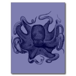 Weird Blue Octopus Post Cards