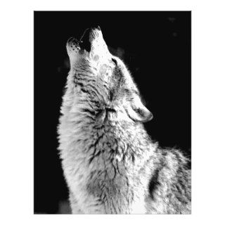 Wolf Howling at Moon Full Color Flyer