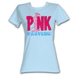 Pink Panther   Womens Pink Panther T Shirt In Light Blue, Size Small, Color Light Blue Novelty T Shirts Clothing
