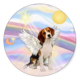 Beagle Angel Sticker