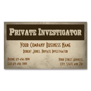 Private Investigator Detective Business Card