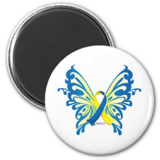 Down Syndrome Butterfly Ribbon Refrigerator Magnet