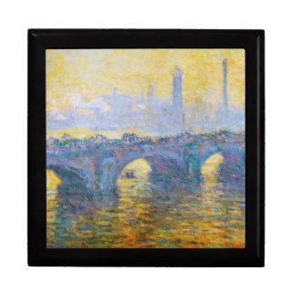 Waterloo Bridge, Gray Weather, 1900 Claude Monet Trinket Boxes