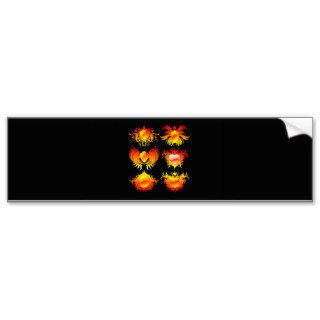 6 fire flames banners bumper stickers