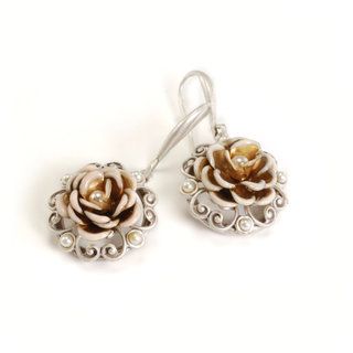 Sweet Romance Heirloom Rose Pinwheel Earrings Sweet Romance Fashion Earrings