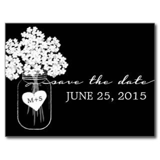 Rustic Chic Mason Jar Wedding Save the Date Postcards