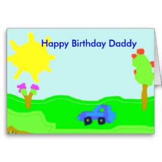 my dads car, Happy Birthday Daddy Card