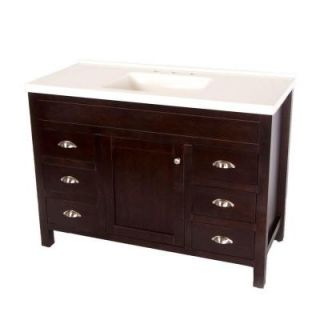 St. Paul Wyoming 48 in. Vanity in Chocolate with Composite Vanity Top in White DISCONTINUED WYSD48P2COM CH