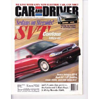 CAR & DRIVER MAGAZINE, MARCH 1997   Sedans on Steroids (Contour, Integra, Audi A4, Saab 900s, Jetta GLX), GM's New Electric Car, '98 Concorde LXi, etc. Editors of Car & Driver Books