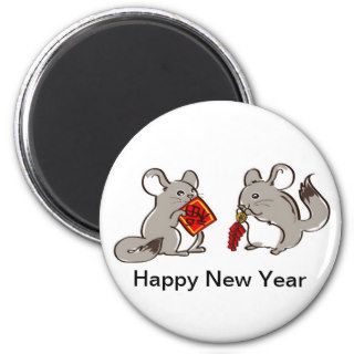 Support Chinchilla Rescue Happy New Year magnet 2