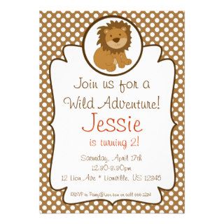 Cute Baby Lion Birthday Party Invitation