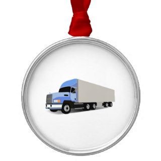 Cartoon Semi Truck Christmas Ornaments