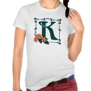 Fancy vintage art nouveau letter K T Shirt