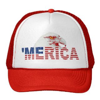 'MERICA American Bald Eagle US Flag Hat (red)
