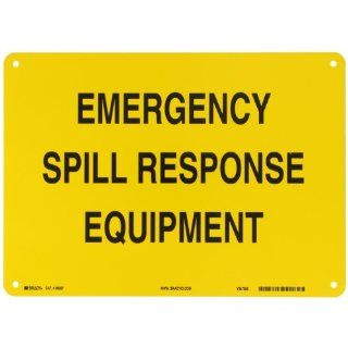 Brady 96087 14" Width x 10" Height B 555 Aluminum, Black on Yellow Chemical and Hazardous Materials Sign, Legend "Emergency Spill Response Equipment" Industrial Warning Signs