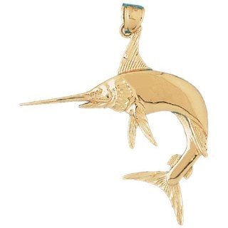 14K Gold Charm Pendant 7.8 Grams Nautical>Marlins, Sailfish555 Necklace Jewelry