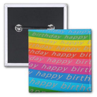 Happy Birthday Rainbow Colored Birthday Card Pins