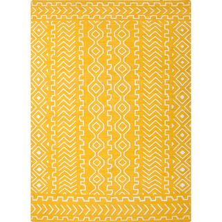 Handmade Flat weave Yellow Tribal pattern Area Rug (3'6 x 5'6) JRCPL 3x5   4x6 Rugs