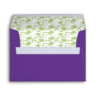 Green Floral Purple A 7 Return Address Envelope