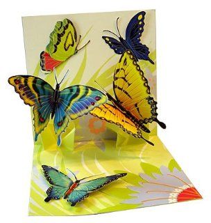 UP WITH PAPER#591 POP UP GREETING CARD   SPRING BUTTERFLIES 