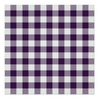 Purple and White Gingham Pattern Poster