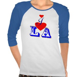 ღ♥I Love LA 3/4 Sleeve Raglan Baseball  T♥ღ Shirt