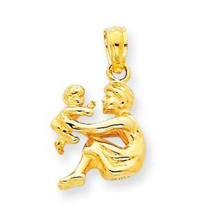 14k Gold Mother & Child Pendant Jewelry
