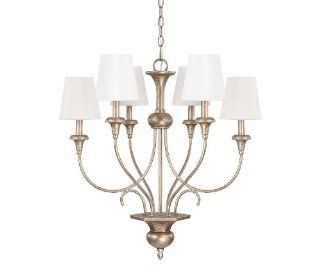 Capital Lighting 4666SA 558 Ansley 6 Light Chandelier, Sable Finish with Decorative Fabric Shades    