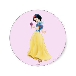 Snow White and Bird Round Stickers