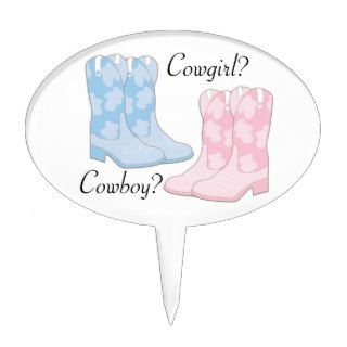 Cowboy Cowgirl Gender Reveal Cake Topper