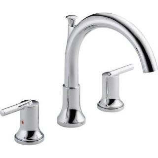 Delta Trinsic 2 Handle Deck Mount Roman Tub Faucet Trim Kit Only in Chrome (Valve Not Included) T2759