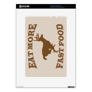 Hunter Hunting Sport Funny Eat More Fast Food Buck Decals For Kindle DX