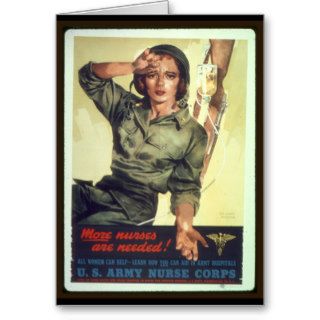 Nursing Recruitment Poster WW ll   Vintage Art Greeting Cards