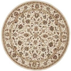 Hand hooked Chelsea Tabriz Ivory Wool Rug (3' Round) Safavieh Round/Oval/Square