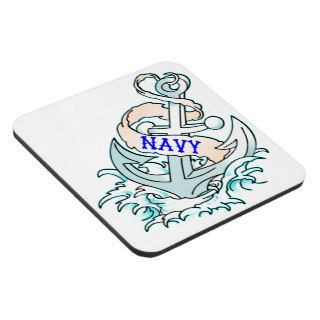 Navy Anchor Tattoo Drink Coasters