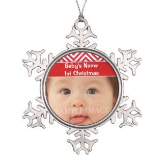 Baby's first christmas photo personalize ornament