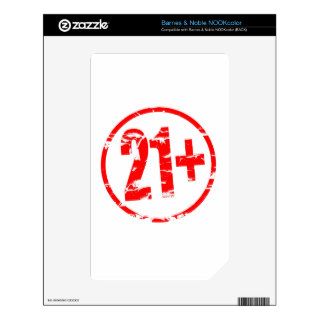 21+ red rubber stamp effect decals for NOOK color