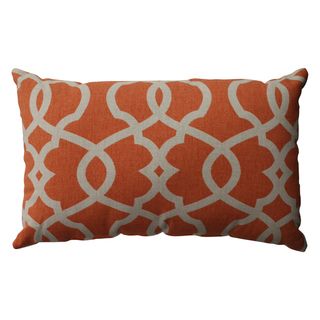 Pillow Perfect Lattice Damask Tangerine Rectangular Throw Pillow Pillow Perfect Throw Pillows